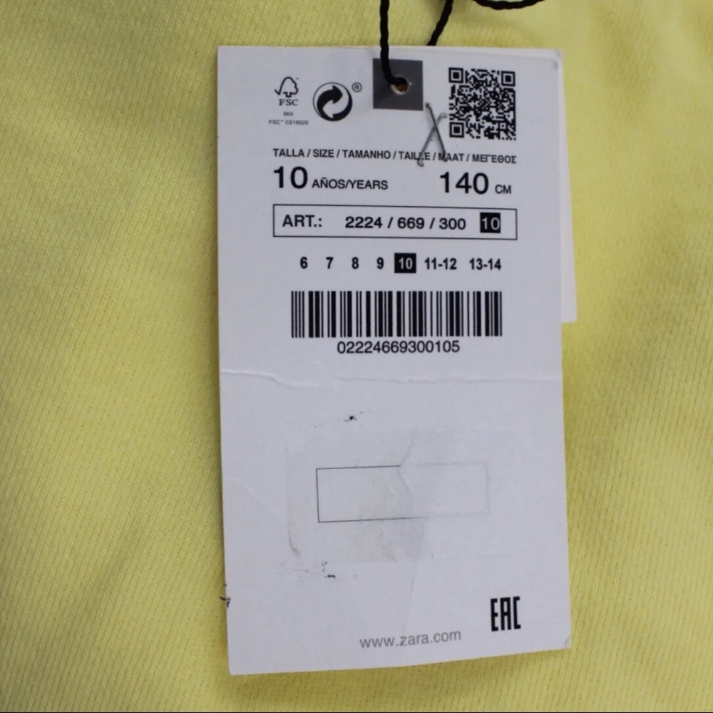 Zara Yellow Slogan Sweatshirt with Seam Detail and Vintage Graphic 10 Kids NWT - Picture 8 of 8